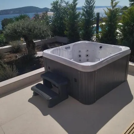 Beachfront Villa Malia Near Trogir With Heated Pool & Jacuzzi Trogir