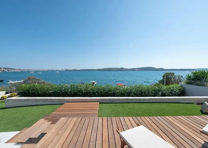 Beachfront Villa Malia Near Trogir With Heated Pool & Jacuzzi *